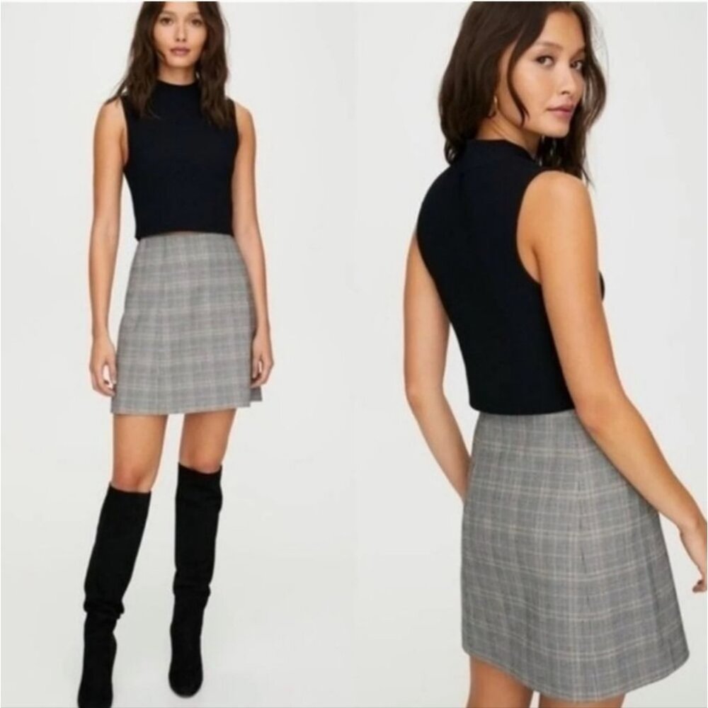 Aritzia Babaton Plaid Hopper Skirt Size 0